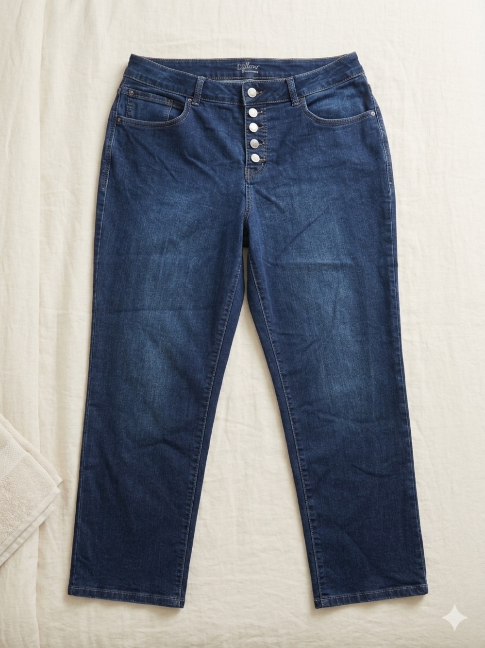 Maurices Dark Blue Straight-Leg Jeans with Button Fly